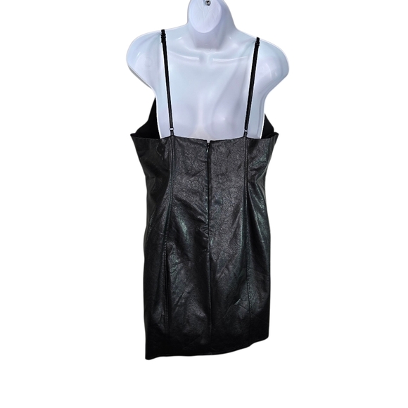 Super Down Revolve Black Vegan Faux Leather Dress - Picture 5 of 12